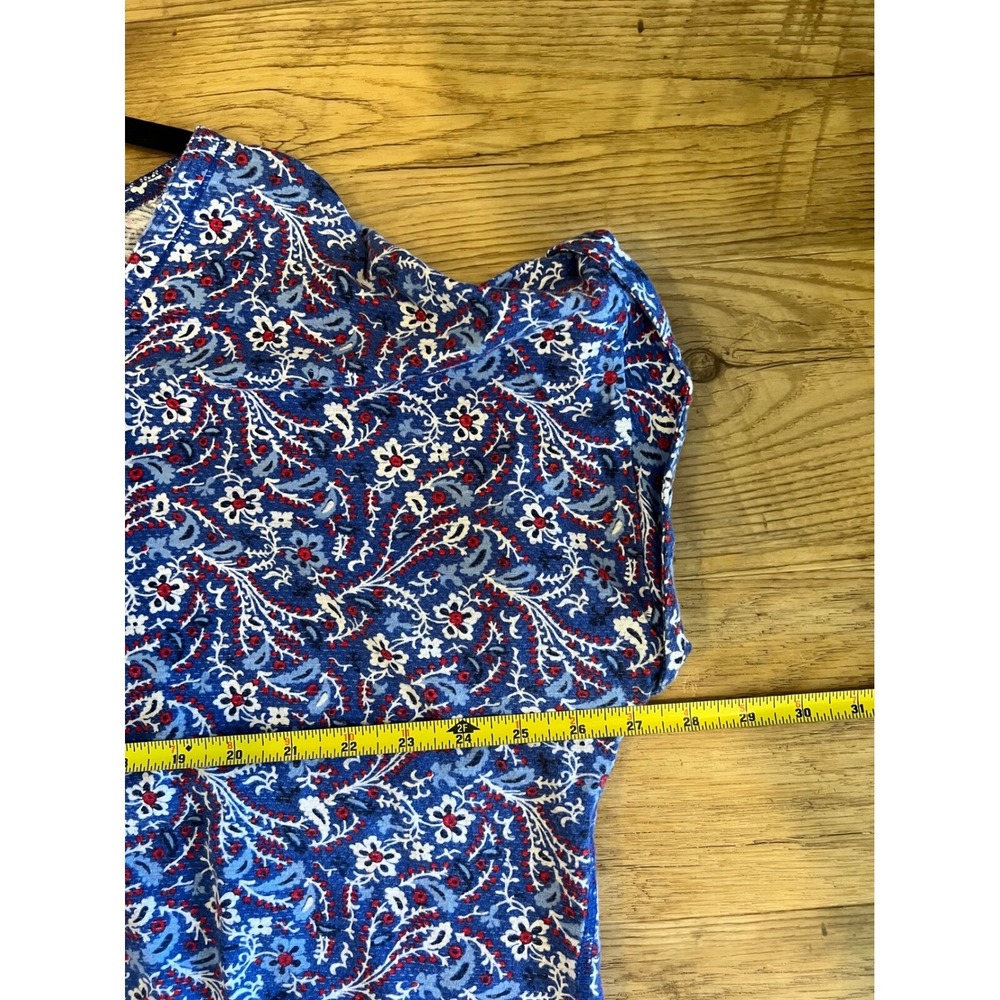 T by Talbots‎ Paisley Floral Performance Top Size 3X Plus Blue Red Holiday - Picture 8 of 9